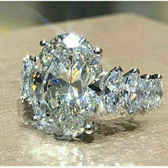 New Oval Cut 925 Silver Women's Ring - Picture 3 of 5